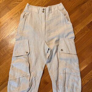 Ivan Grundahl Linen Cargo Pants 36 Beige